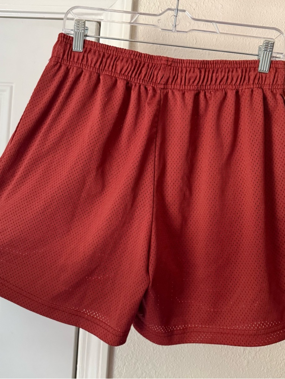 ERIC EMANUEL rust red basketball mesh logo knit athletic pull on shorts - Picture 4 of 7